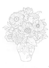 Fisă de colorat cu Flori de colorat p19