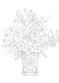 Fisă de colorat cu Flori de colorat p21