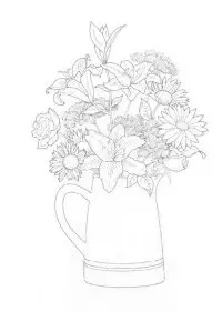Fisă de colorat cu Flori de colorat p23