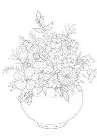 Fisă de colorat cu Flori de colorat p24