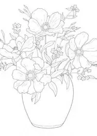 Fisă de colorat cu Flori de colorat p28