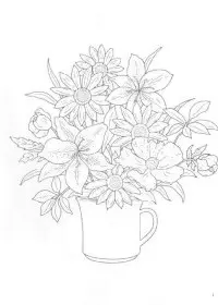 Fisă de colorat cu Flori de colorat p29