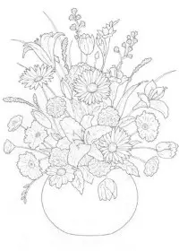Fisă de colorat cu Flori de colorat p32