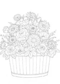 Fisă de colorat cu Flori de colorat p34