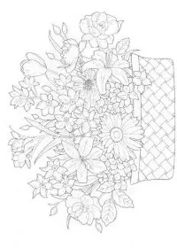 Fisă de colorat cu Flori de colorat p38