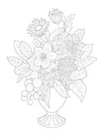 Fisă de colorat cu Flori de colorat p39