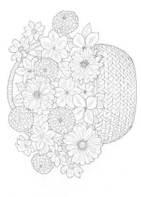Fisă de colorat cu Flori de colorat p42