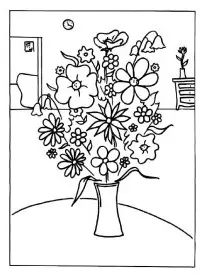 Fisă de colorat cu Flori de colorat p43