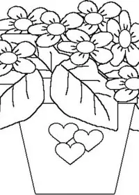 Fisă de colorat cu Flori de colorat p44