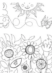 Fisă de colorat cu Flori de colorat p61