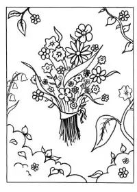 Fisă de colorat cu Flori de colorat p64