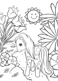 Fisă de colorat cu Flori de colorat p69