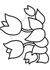 Fisă de colorat cu Flori lalele de colorat p09