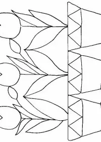 Fisă de colorat cu Flori lalele de colorat p12