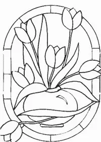 Fisă de colorat cu Flori lalele de colorat p14