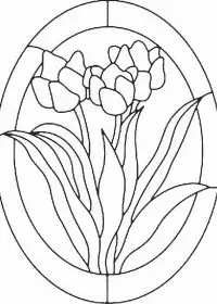 Fisă de colorat cu Flori lalele de colorat p15