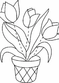 Fisă de colorat cu Flori lalele de colorat p16