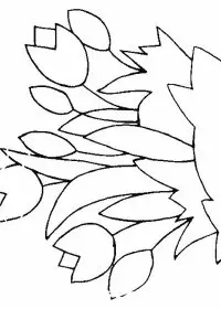 Fisă de colorat cu Flori lalele de colorat p19