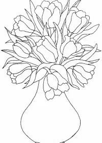 Fisă de colorat cu Flori lalele de colorat p20