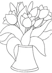 Fisă de colorat cu Flori lalele de colorat p27