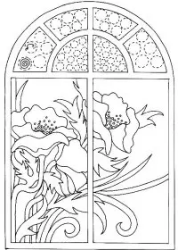 Fisă de colorat cu Flori maci de colorat p12