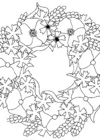 Fisă de colorat cu Flori maci de colorat p19