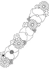 Fisă de colorat cu Flori maci de colorat p20