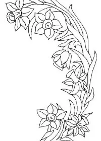 Fisă de colorat cu Flori narcise de colorat p03