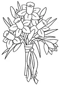 Fisă de colorat cu Flori narcise de colorat p13