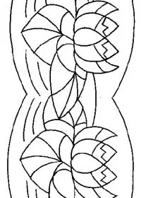 Fisă de colorat cu Flori nuferi de colorat p08