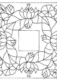 Fisă de colorat cu Flori nuferi de colorat p14