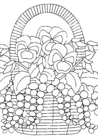 Fisă de colorat cu Flori panselute de colorat p06