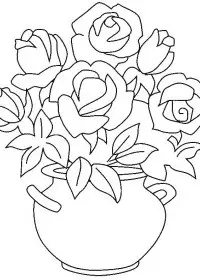 Fisă de colorat cu Flori trandafiri de colorat p07