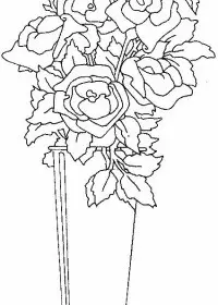 Fisă de colorat cu Flori trandafiri de colorat p23