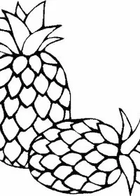 Fisă de colorat cu Fructe ananas de colorat p01