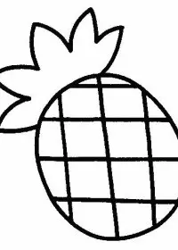 Fisă de colorat cu Fructe ananas de colorat p04