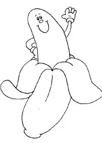 Fisă de colorat cu Fructe banane de colorat p01