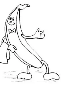 Fisă de colorat cu Fructe banane de colorat p07