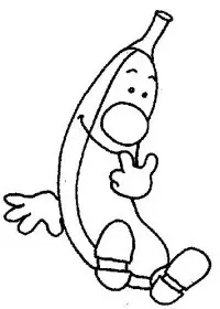 Fisă de colorat cu Fructe banane de colorat p10
