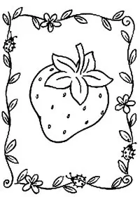 Fisă de colorat cu Fructe capsune de colorat p01