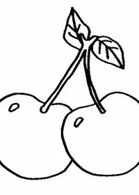 Fisă de colorat cu Fructe cirese de colorat p01