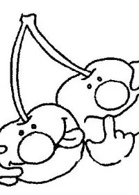 Fisă de colorat cu Fructe cirese de colorat p06