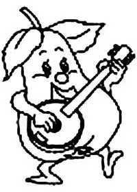 Fisă de colorat cu Fructe pere de colorat p03