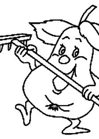 Fisă de colorat cu Fructe pere de colorat p05