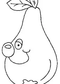 Fisă de colorat cu Fructe pere de colorat p08