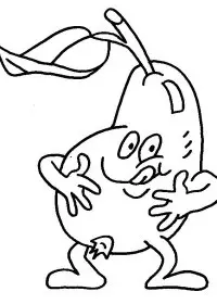 Fisă de colorat cu Fructe pere de colorat p09