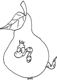 Fisă de colorat cu Fructe pere de colorat p11