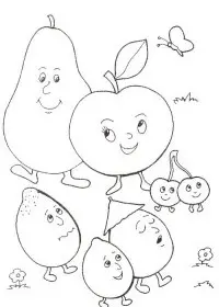 Fisă de colorat cu Fructe si legume de colorat p04