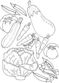 Fisă de colorat cu Fructe si legume de colorat p05