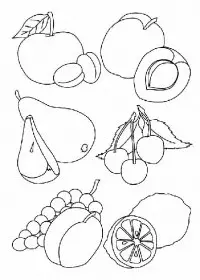 Fisă de colorat cu Fructe si legume de colorat p06